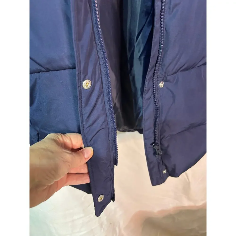 Gap M heavy weight puffer coat 3/4 length hooded pocket euc